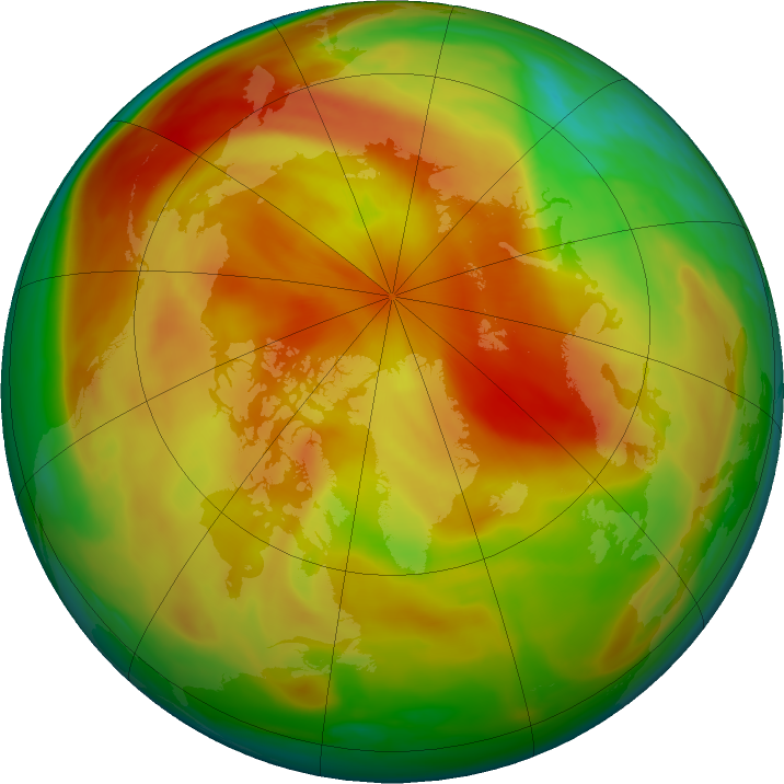Arctic ozone map for 04 April 2022